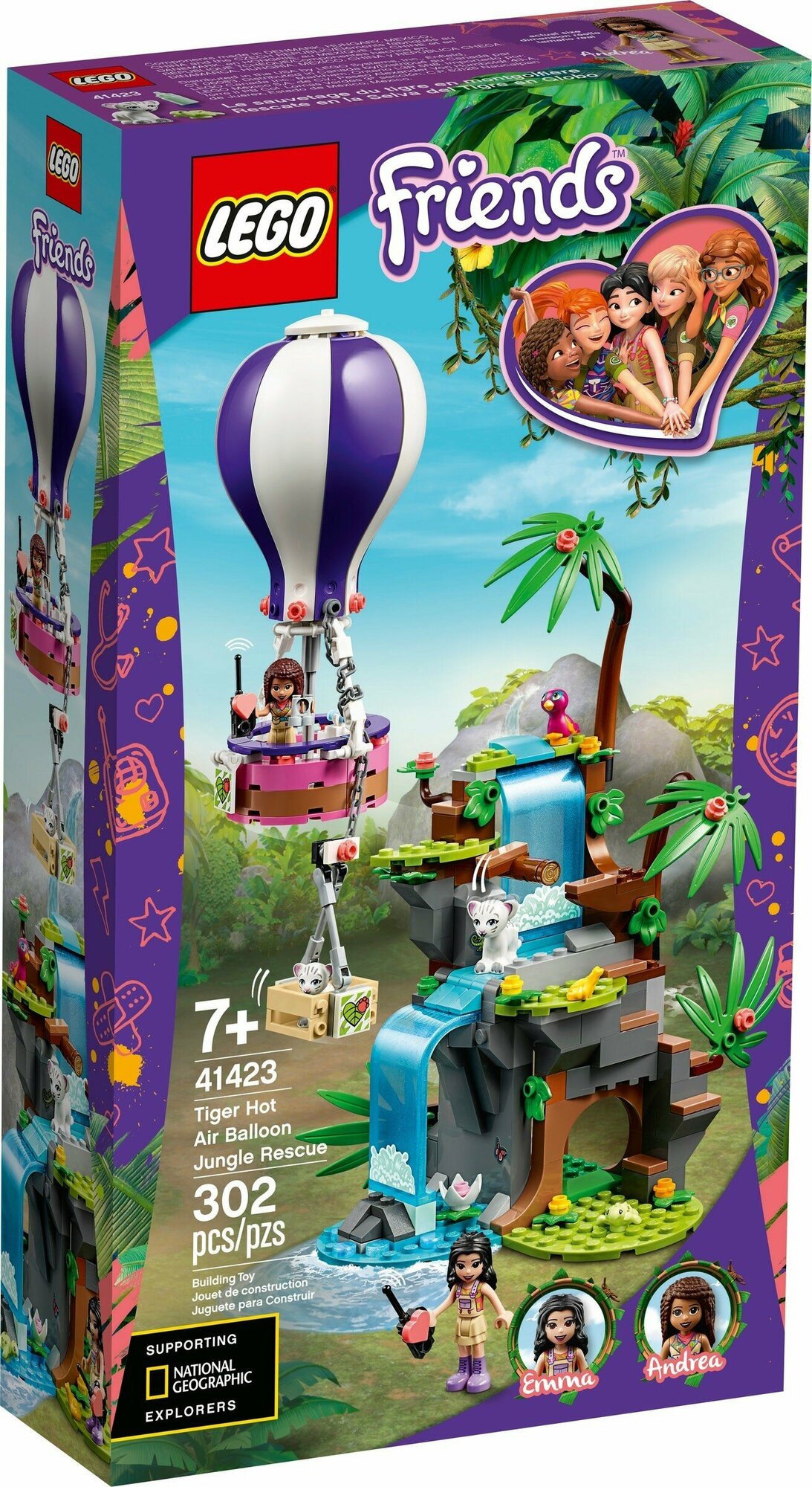 LEGO Friends 41423 Джунгли: спасение тигра на воздушном шаре