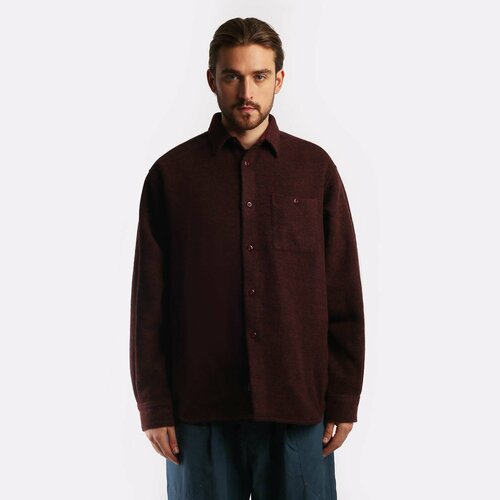 Рубашка Hombre Nino, Melton Wool Shirt, размер S, бордовый