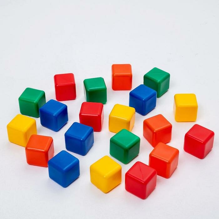Набор кубиков Соломон цветных, 20 штук, 4х4 см