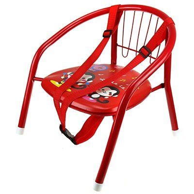 Детское кресло КНР "Лапушка" 35х34 см, высота 35 см, металлический каркас, красный, мягкое сиденье кожзам с пищалкой