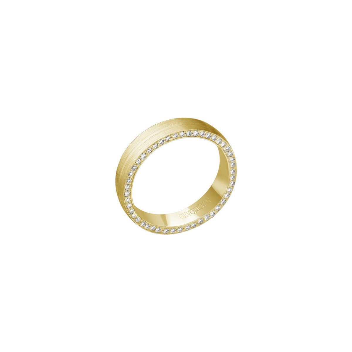 Кольцо обручальное Эстет, желтое золото, 585 проба, бриллиант