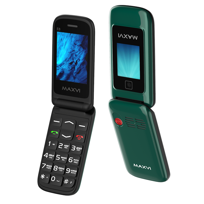 Телефон Maxvi E8 green