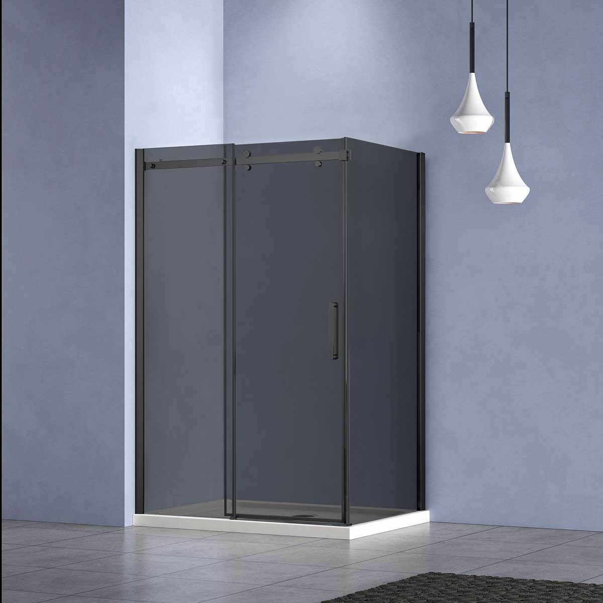 Душевой уголок Vincea Como-N VSR-4CN9012CGB, 1200-900, черный, стекло тонированное