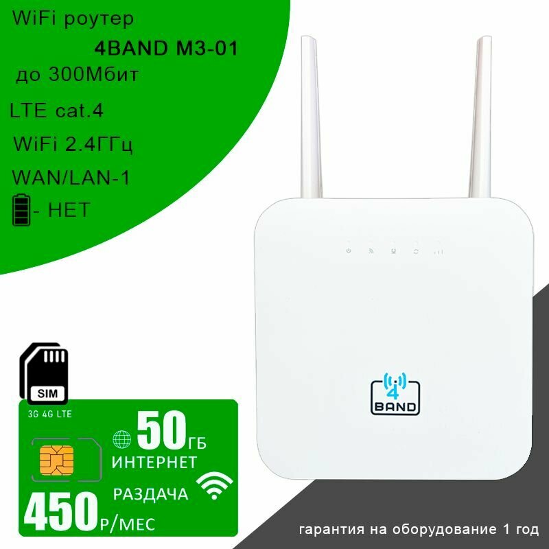 Wi-Fi роутер M3-01 (OLAX AX-6) + сим какрта с интернетом и раздачей 50ГБ за 450р/мес