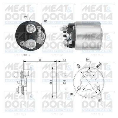 Втягивающее реле стартера Meat & Doria 46212