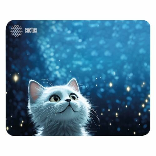 Коврик для мыши Cactus White Cat рисунок 300x250x3мм (cs-mp-d11m) .