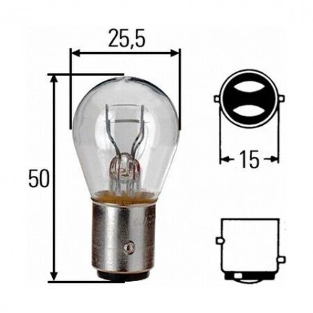 Лампа подсветки Narva 17925 P21/5W 24V 21/5W 2-х нитьевая, стоп-сигнал, габариты, 1