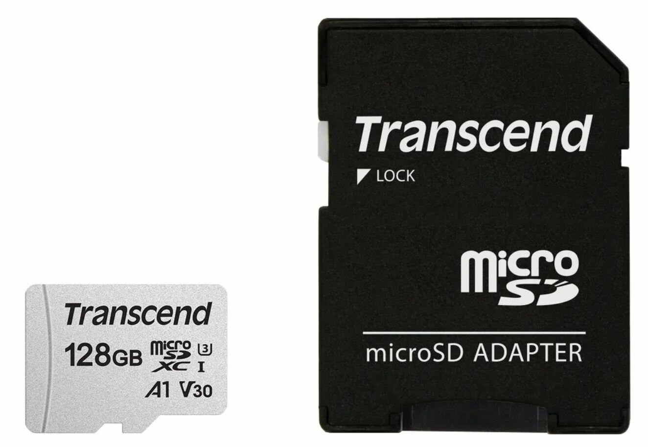Карта памяти TRANSCEND 300S-A microSDXC 128GB TS128GUSD300S-A — фото 1