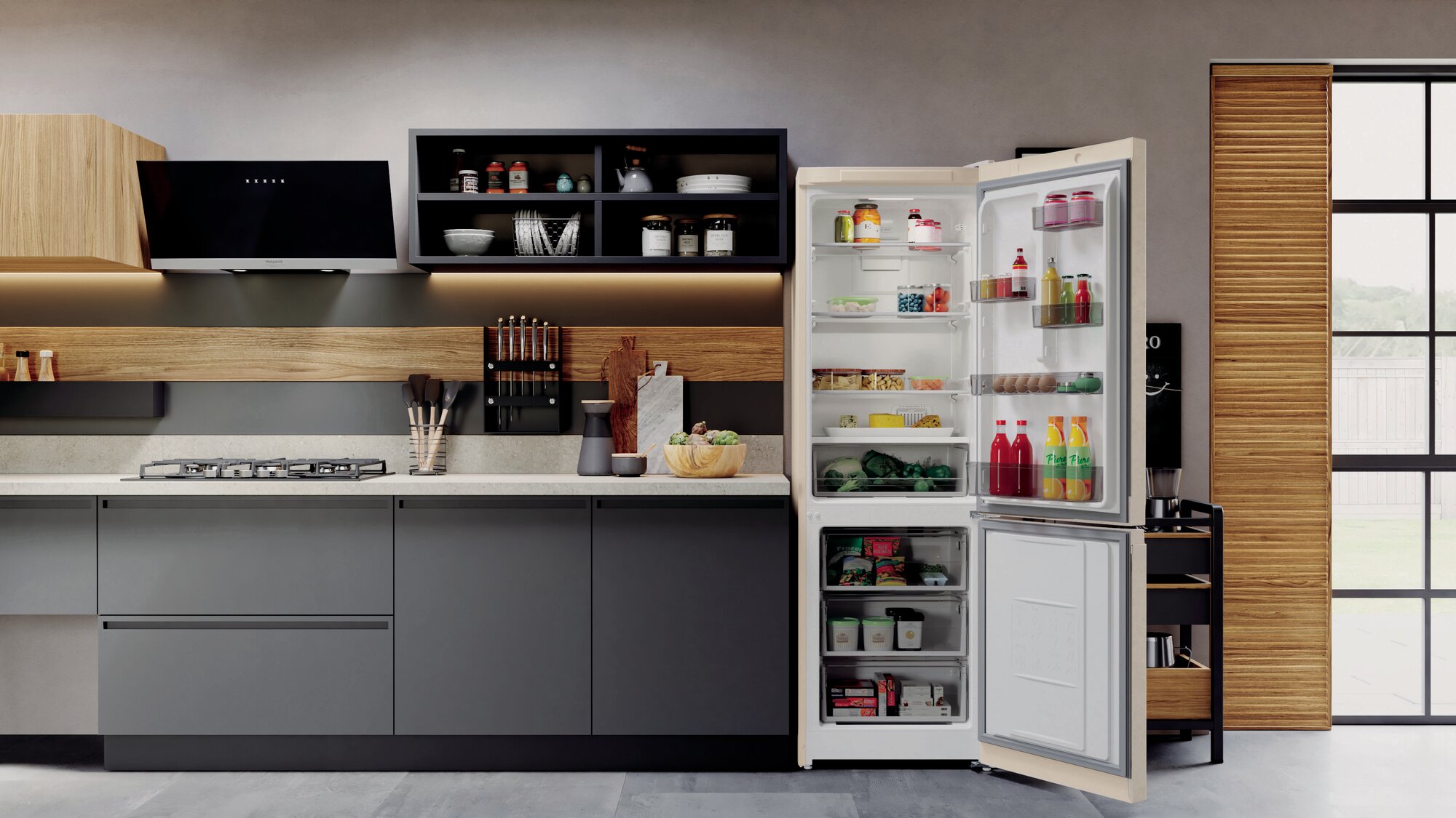 Двухкамерный холодильник Hotpoint HT 5180 AB, No Frost, мраморный — фото 1
