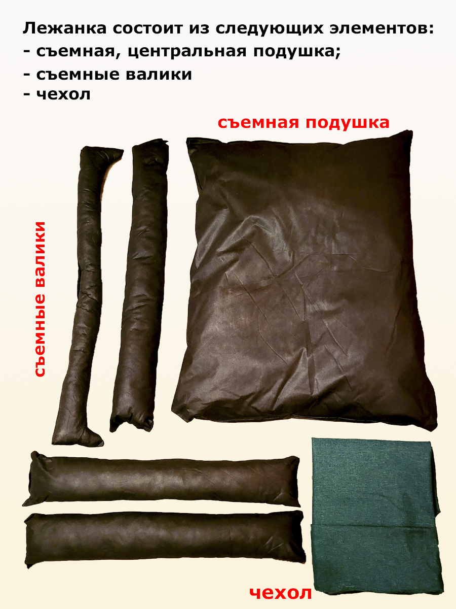 Лежанка для собак со съемным чехлом, для крупных пород, для больших собак, размер ХL 120х90 см — фото 1