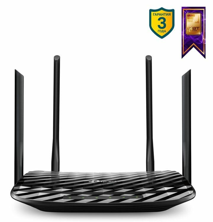 Роутер беспроводной TP-Link Archer C6 AC1200 10/100/1000BASE-TX черный — фото 1