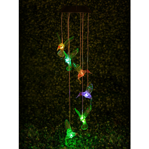 Cветодиодный садовый светильник Колибри с солнечной батареей CL-S18M мультицвет подвесной 989₽