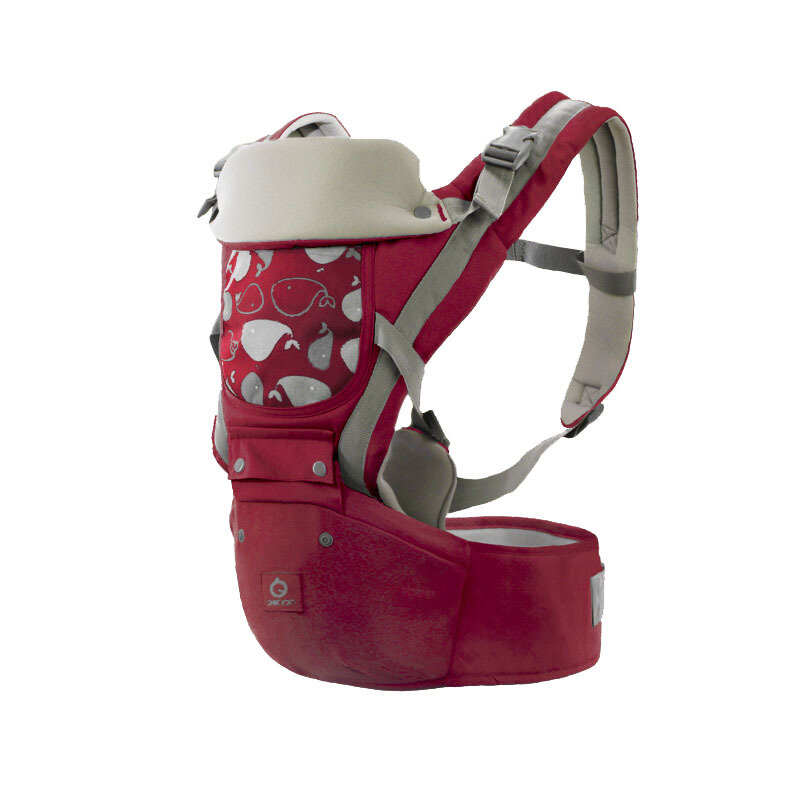 фото Рюкзак-слинг хипсит кенгуру для переноски детей, красный