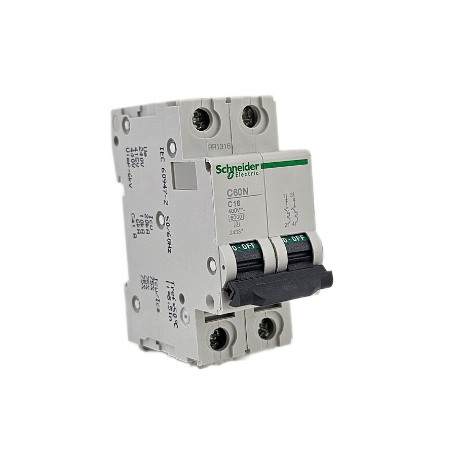 Автоматический выключатель 2-полюсный 16A C60N C16 Schneider Electric 24337