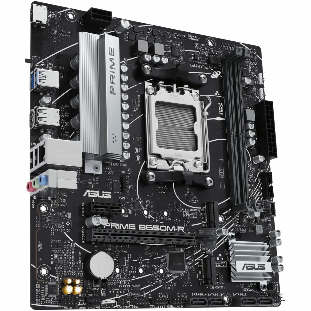 Материнская плата ASUS Prime B650M-R B650 Socket AM5 2xDDR5, 4xSATA3, RAID, 2xM.2, 2xPCI-E16x, 2xUSB3.2, HDMI, 2.5Glan, mATX — фото 1