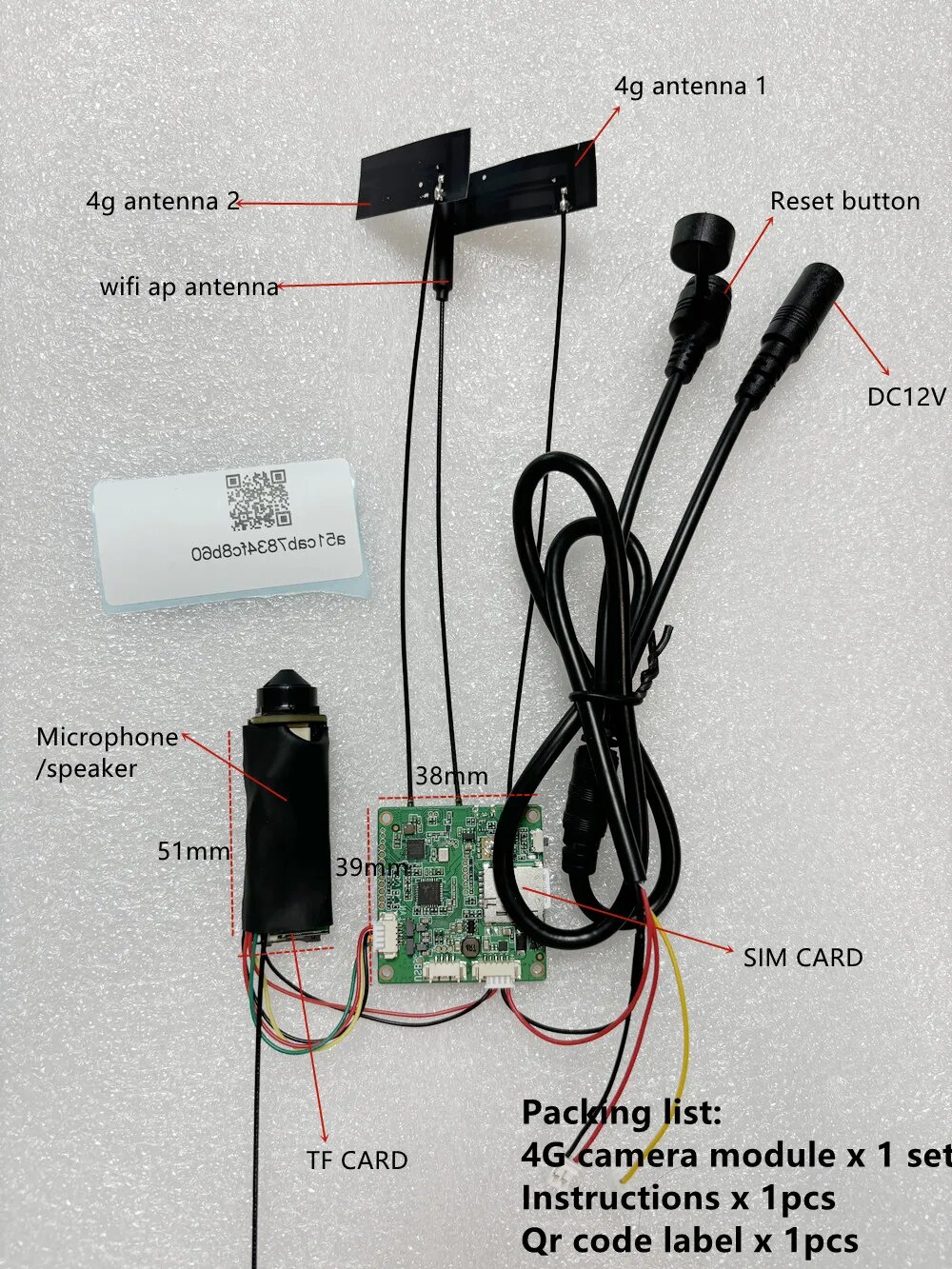 Модуль DIY 4G SIM-карта Мини 1080P Камера IPC IP-камера видеонаблюдения 25 кадров в секунду IEMI Изменение аудио Onvif Cctv Icsee Xmeye, Hole lens