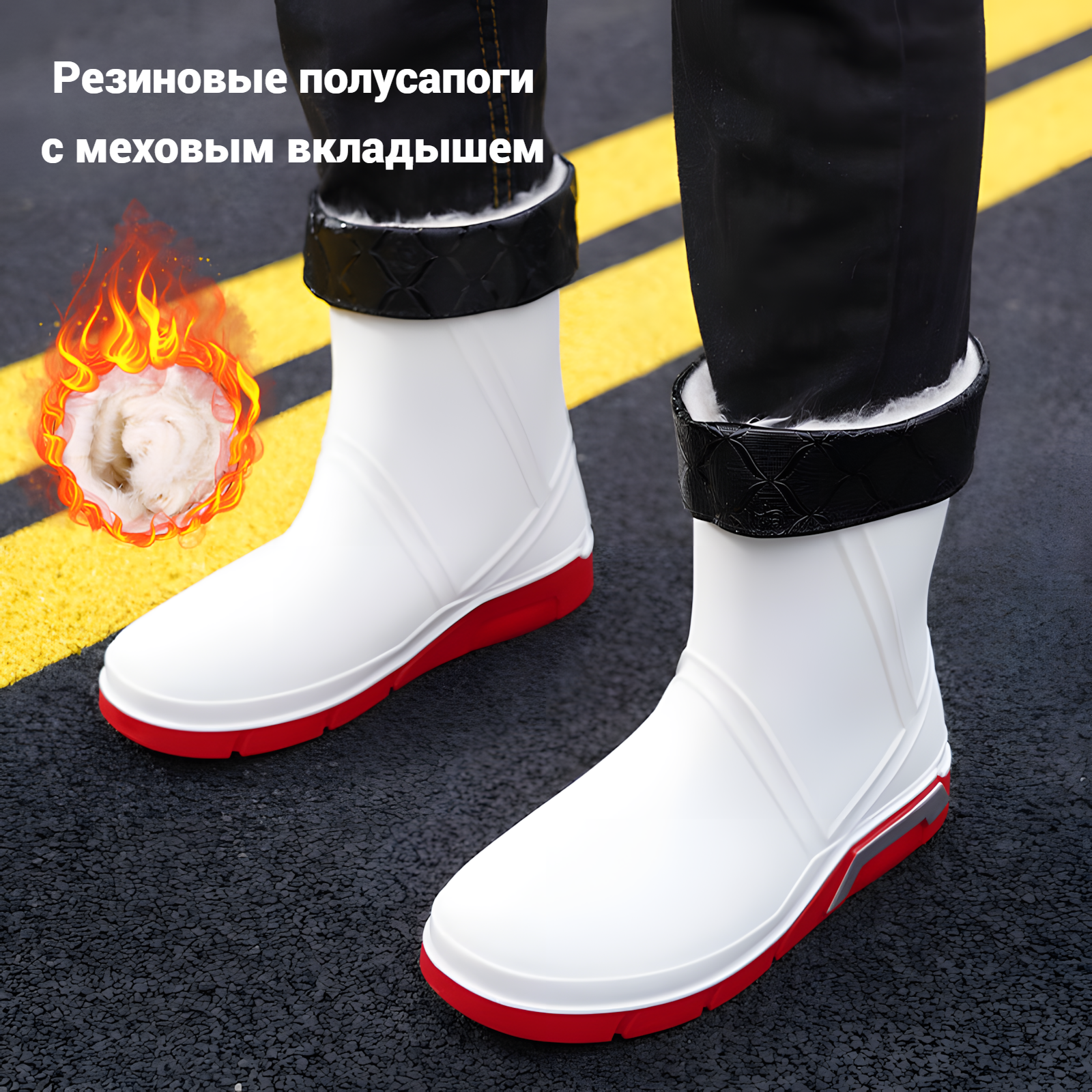 Полусапоги, размер 43, белый