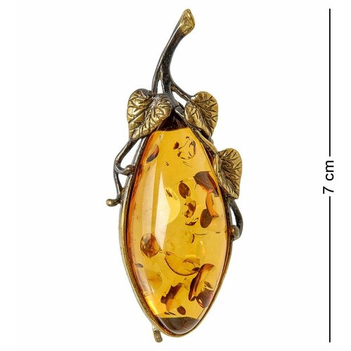 Брошь Народные промыслы янтарь 1 шт бронза 1998₽
