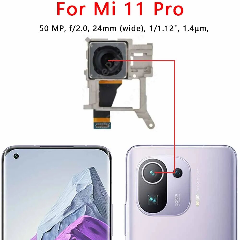 Упаковка оригинальной задней камеры Xiaomi с защитными стикерами и голограммой