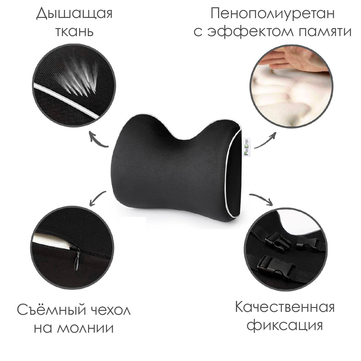 Автомобильные Подушки И Подголовники Xiaomi Подушка косточка на подголовник автомобильного кресла в машину, шейная подпорка для поддержки головы и шеи