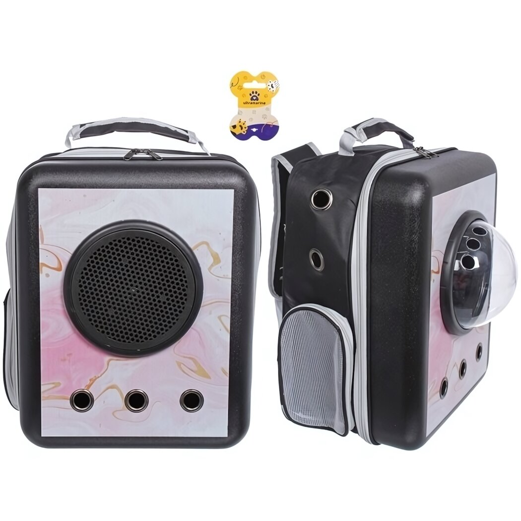 Рюкзак - переноска для животных «стильный БРО», цвет пудровый, 32*17*42/до 13кг (Пакет и Лейбл)