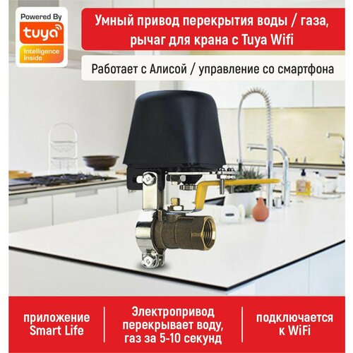 Умный привод JXS002 для перекрытия воды и газа Wi-Fi дружит с Алисой приложение Smart Life 1990₽