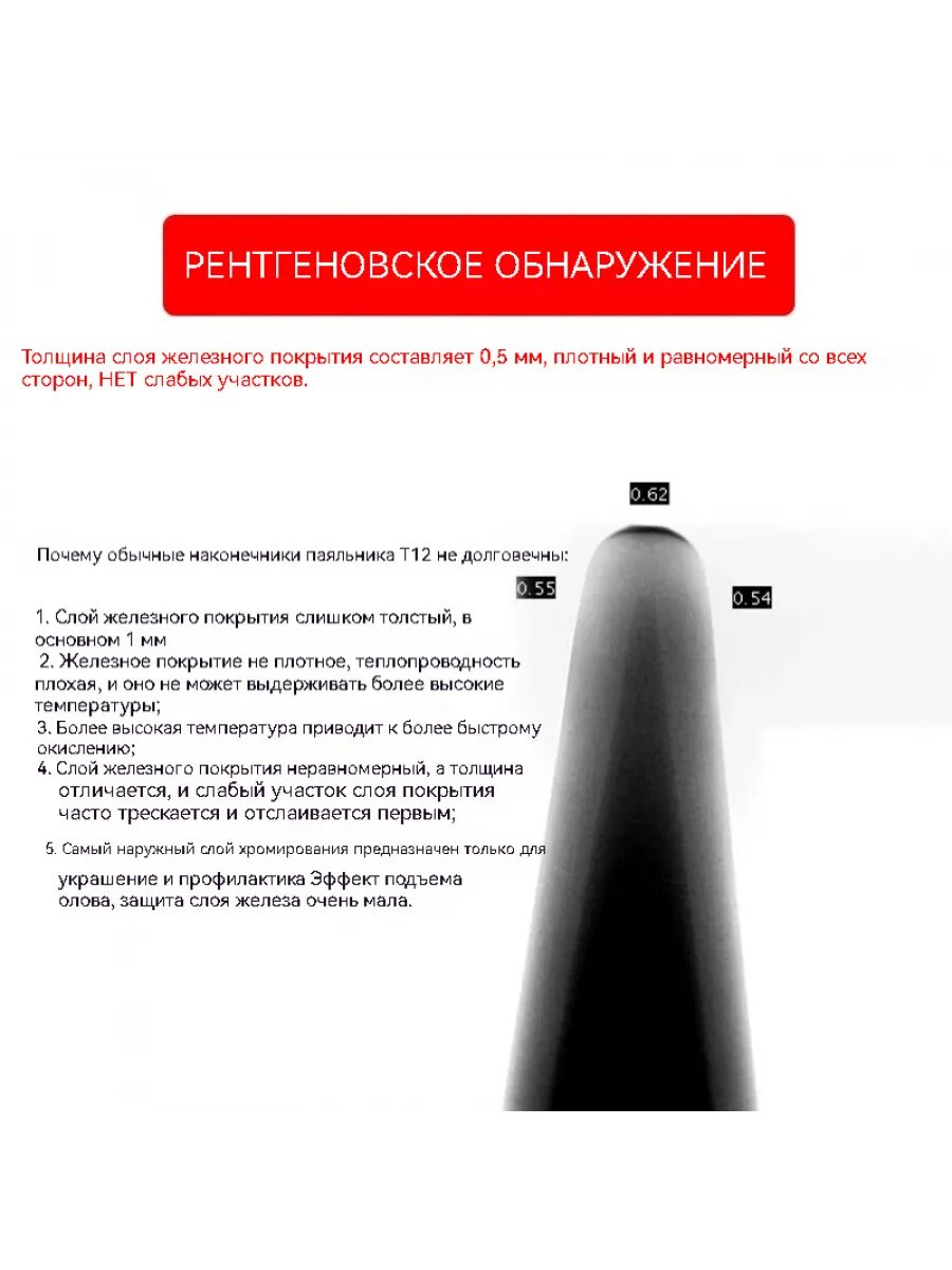 Изображение Наконечник паяльника QUECOO TW T12- BC2, высококачественный, тайваньский