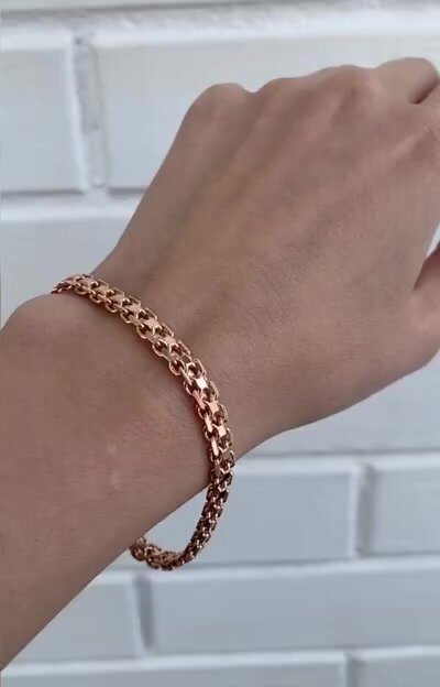 Браслет-цепочка FJ, 1 шт., размер 20 см, золотистый — фото 1