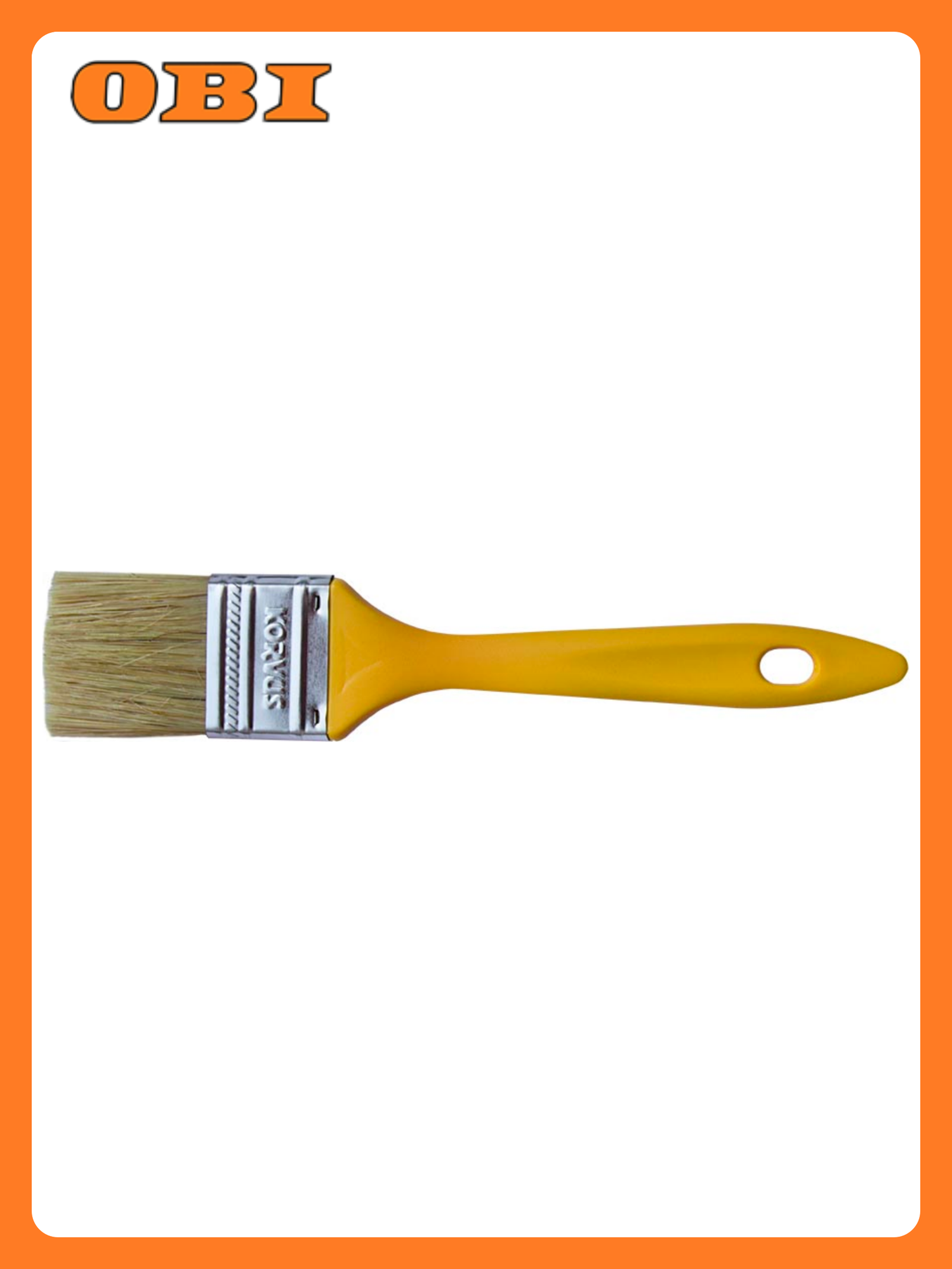 Кисть KORVUS Хобби плоская   натуральная щетина  пластиковая рукоятка  38мм