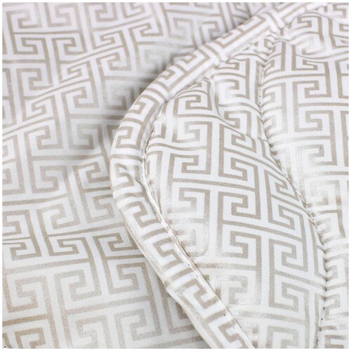 фото Одеяло стеганое детское, 110*140, белый, серебристый, орнамент хлопковый мир