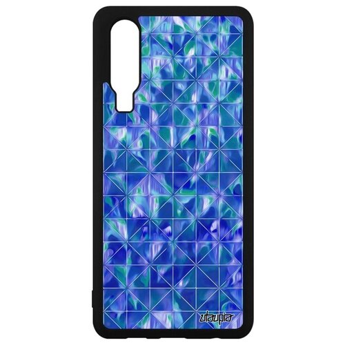 фото Защитный чехол на телефон // huawei p30 // "плиточный мотив" треугольник узор, utaupia, голубой