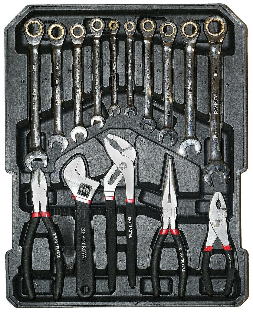 Набор инструментов в чемодане с трещоткой 188 предметов KRAFTTECHNIK KT-11188RSBGS - фотография № 8