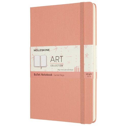 Блокнот Moleskine Art, 160стр, пунктир, твердая обложка, розовый коралл [artbulnt3d20]