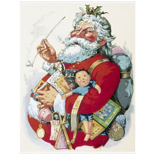 Пазлы новогодние с фигурными деталями Веселый Санта Клаус Детская Логика