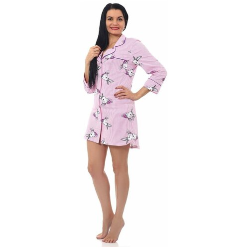 фото "халат кулирка ""домтрик"" на пуговицах; к-99 ричи розовый; размер: 54" domtrik