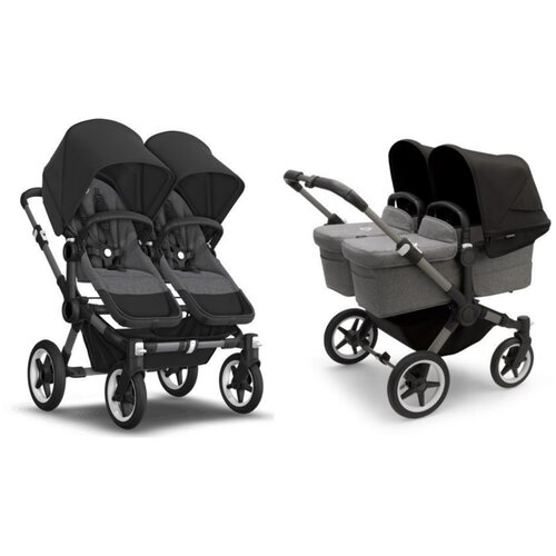 Детская коляска 2 в 1 для двойни и погодок Bugaboo Donkey5 Twin Graphite/Grey Melange/Midnight Black