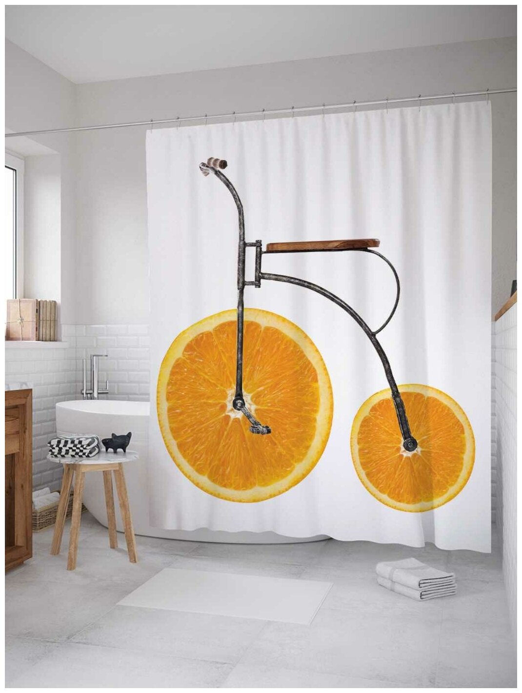 Штора для ванной JoyArty Апельсиновый велосипед 180х200 (sc-5217)