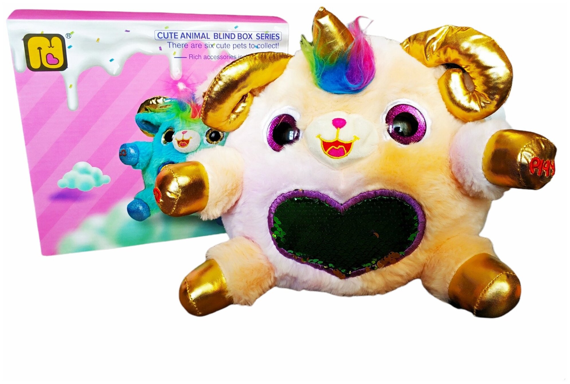 Интерактивная мягкая игрушка поющая повторюшка Rainbocorns Радужные Рога/мягкая интерактивная игрушка/плюшевый интерактивный единорог Радужные Рога