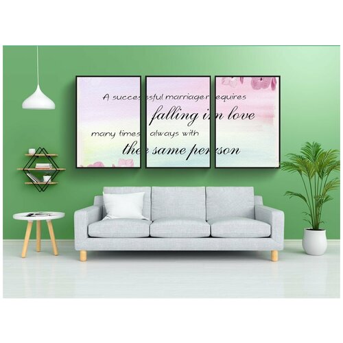 фото Набор модулных постеров для интерьера "цитировать, текст, каллиграфия" 60x90 см. в тубусе, без рамки lotsprints