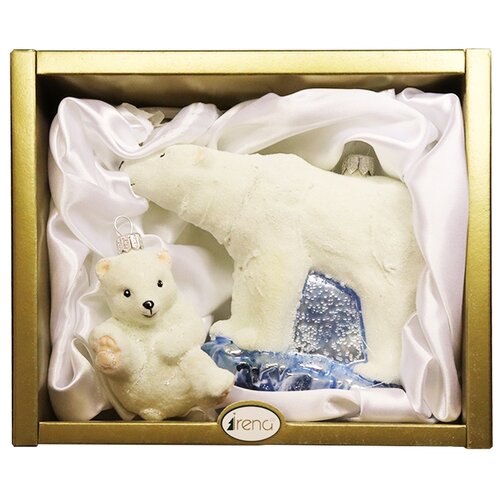 фото Набор елочных игрушек irena co умка с мамой, белый, 2 шт.