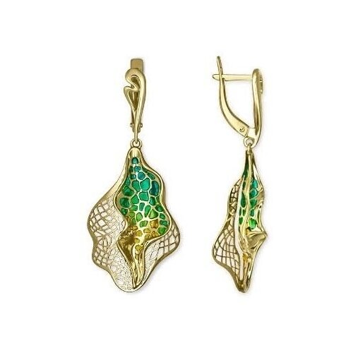 PLATINA jewelry Золотые серьги с эмалью 02-3778-00-000-1130-48