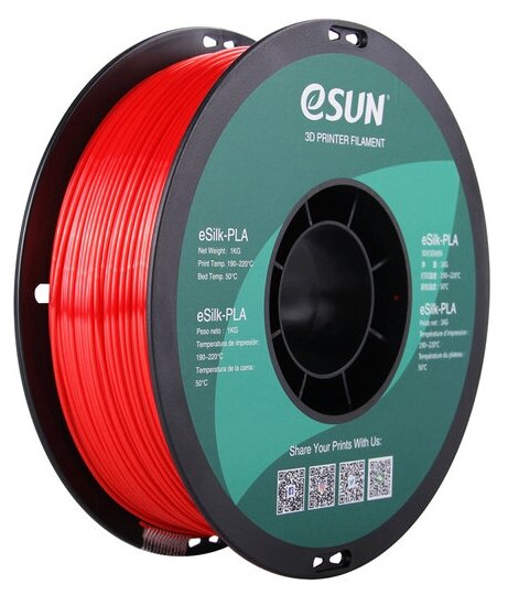 Катушка пластика eSilk ESUN 1.75 мм (1 кг) красный