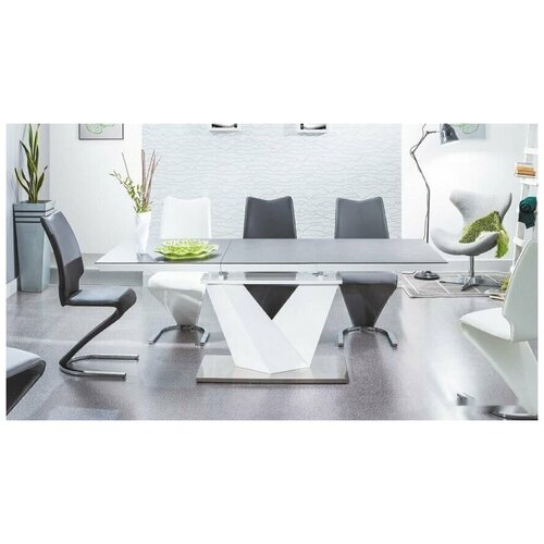 фото Стол обеденный signal alaras ii 120 черный/белый лак alaras2c120