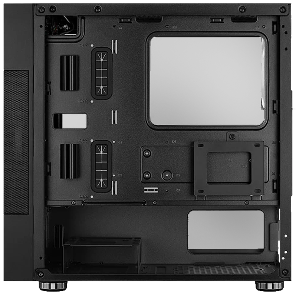 Корпус mATX AeroCool 4710562755893 черный, без БП, боковая панель из закалённого стекла, 2*USB 3.0, audio - фото №10