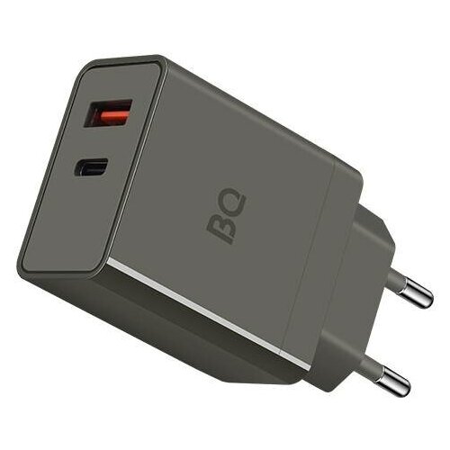 Зарядное устройство BQ Charger 38W2A01 (2 ports Type-C + USB, PD 20W+QC3.0 18W, 38W total) сетевое зарядное устройство с кабелем type c на type c быстрая зарядка 38 вт 38w 2 порта usb c 20w и usb a qc 18w белый