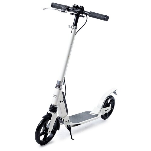 Самокат, X-Match - ProTec 200мм (складной, аморт, руч. тормоз), Белый / Черный (641474)