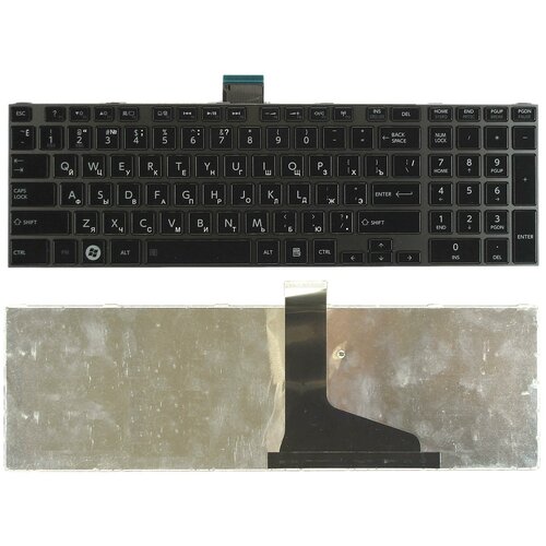 Клавиатура для ноутбука Toshiba Satellite L850 L875 черная c черной рамкой клавиатура для ноутбука toshiba 9z n7usu 10r rev 01 черная c черной рамкой