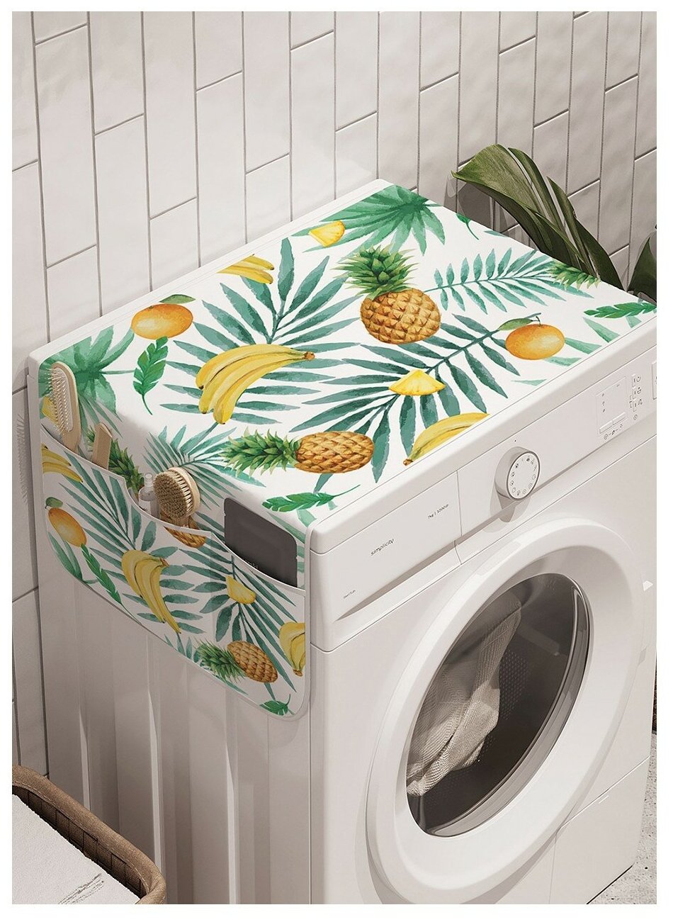 Чехол накидка для стиральной машины Ambesonne с рисунком "Тропические фрукты" 45 на 120см - фотография № 1