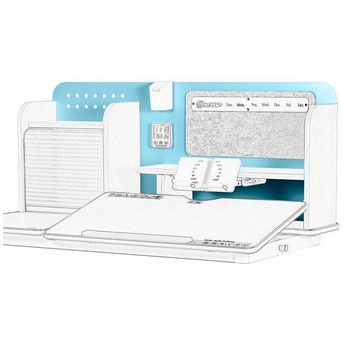 Стенка полки цветная Mealux для стола Winnipeg голубой