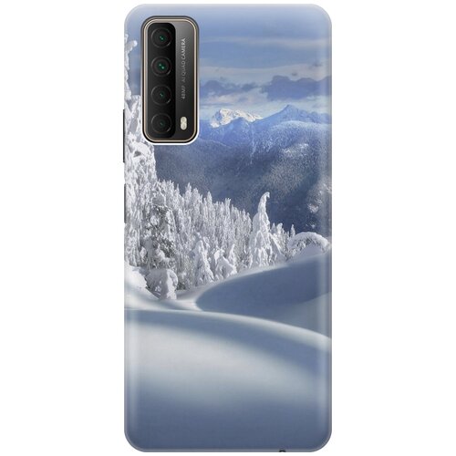 фото Силиконовый чехол на huawei p smart (2021) / хуавей п смарт (2021) с принтом "заснеженный лес и горы gosso